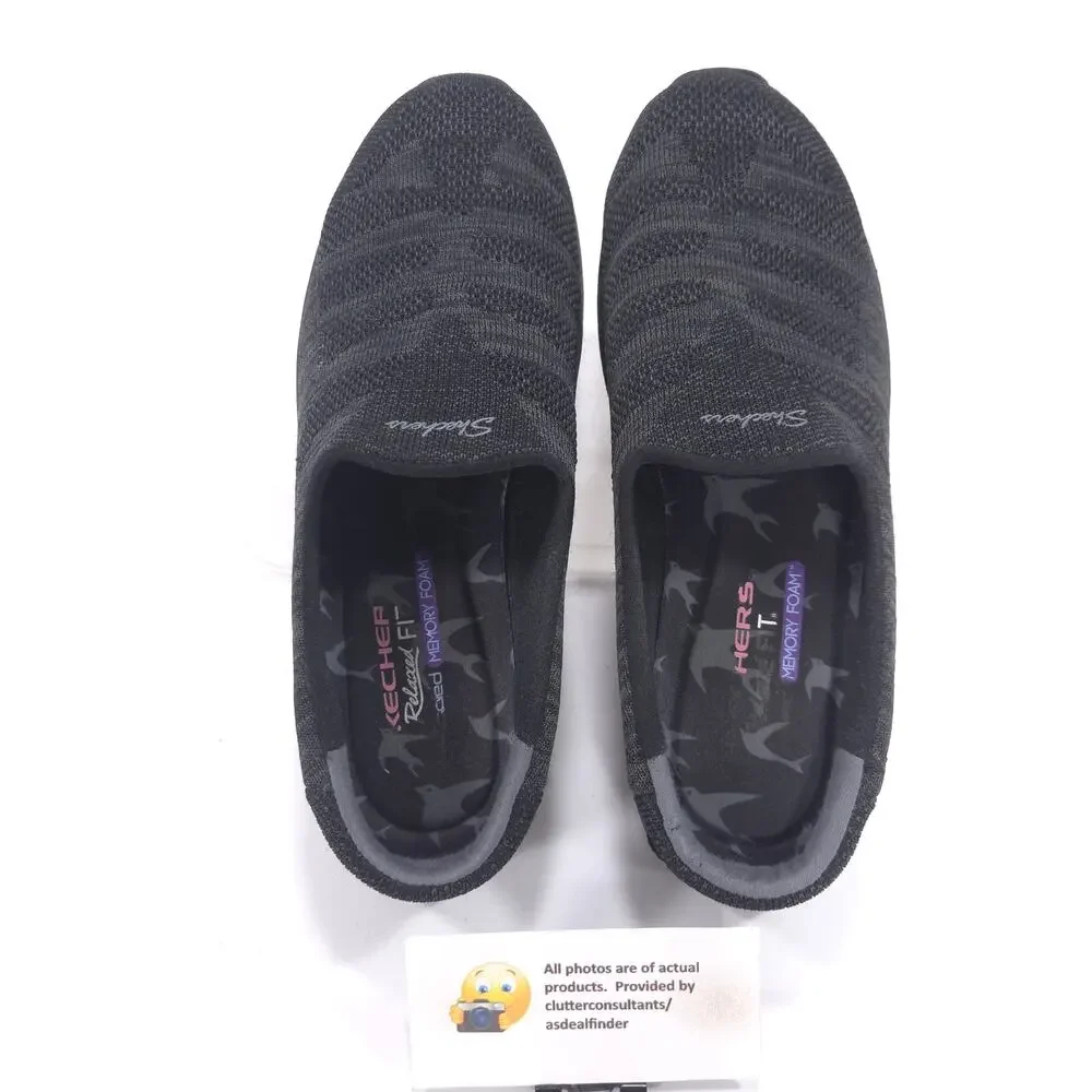 Skechers Relaxed Fit Slip On Walking Shoe Womens Size 7.5 44915 Black